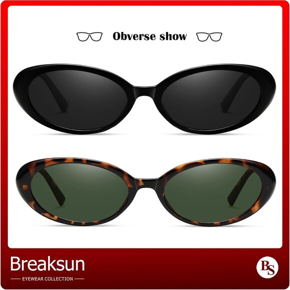 Trendy 90s Retro Oval Sunglasses with UV Protection - 2 Pack Fashion Set main image 5